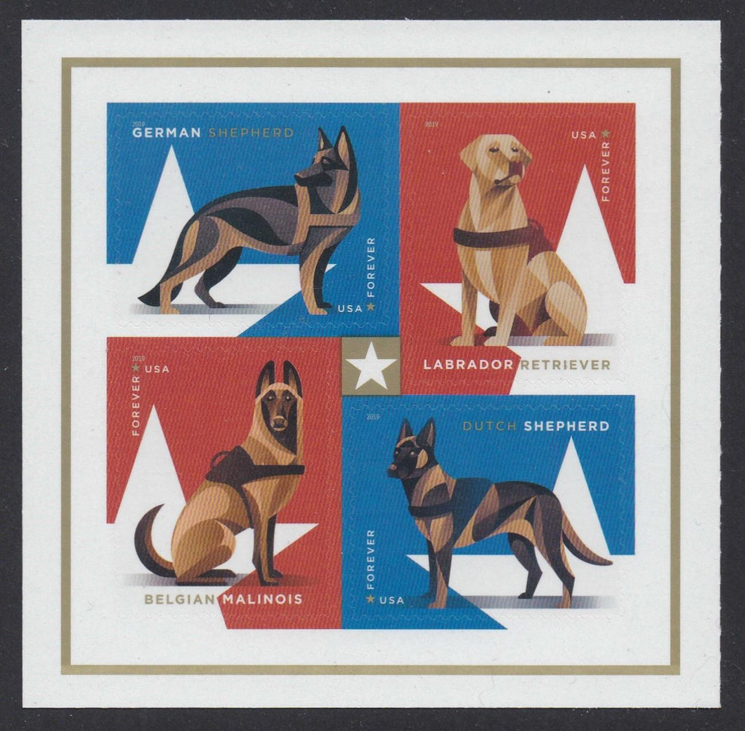 # 5405-08 (2019) Military Working Dogs - Bklt BK/4, MNH