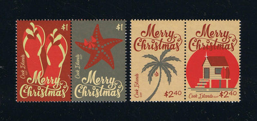 Cook Islands #1590-91 2017 Christmas Pairs Set